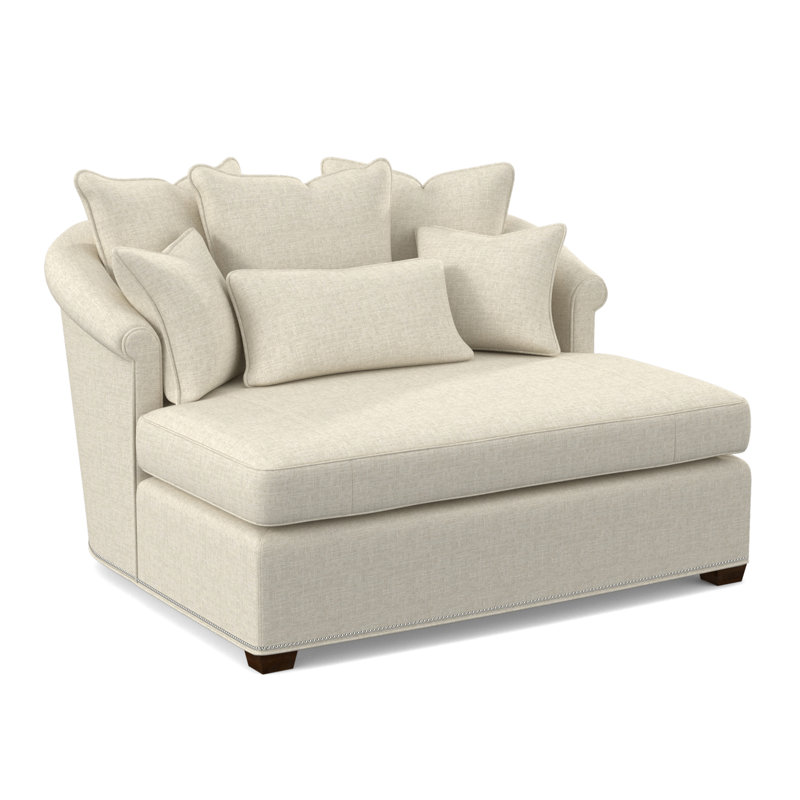 Josephine Chaise Lounge, Bruges Polyester Blend, American Walnut