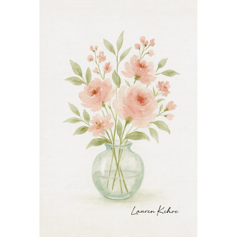 «Rosy Blush Bouquet», reproduction sur toile tendue, H 24 po x l 16 po