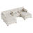 Maelina 5 - Piece Upholstered Beige Corduroy Modular Sectional Sofa with Pillow Back and Removable Ottoman-107665275-107665278