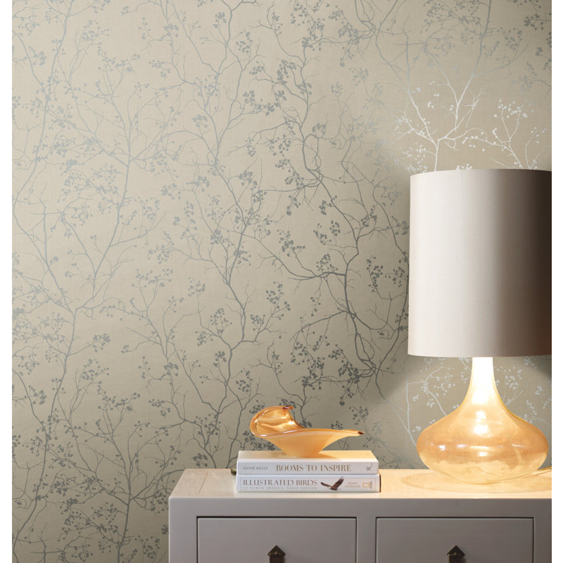 Double rouleau floral Swanson, Taupe / argent