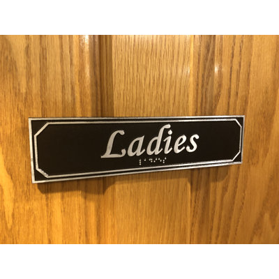 Aluminum Ladies Door Sign with Braille