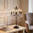  Farmhouse Tranditional Crystal Table Lamp 5-light Black Craft Candelabra Lighting Fixture