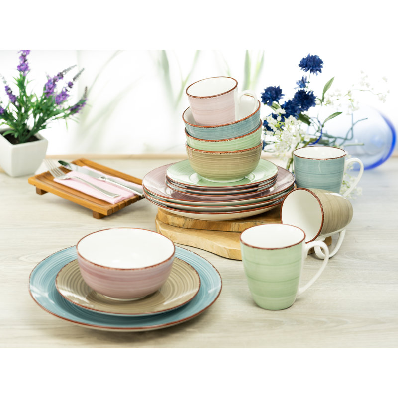 SAMBA 16 Piece Bone China Dinnerware Set, Service for 4