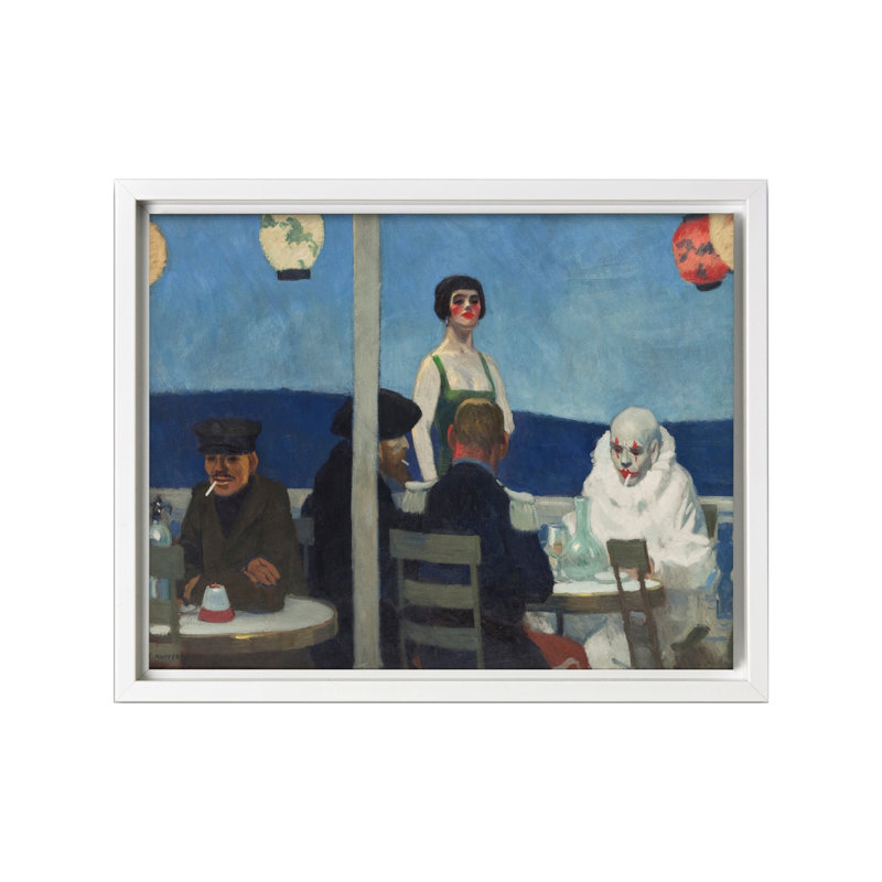 Edward Hopper - Soir bleu, Canvas, 18"H x 24"W, White Framed