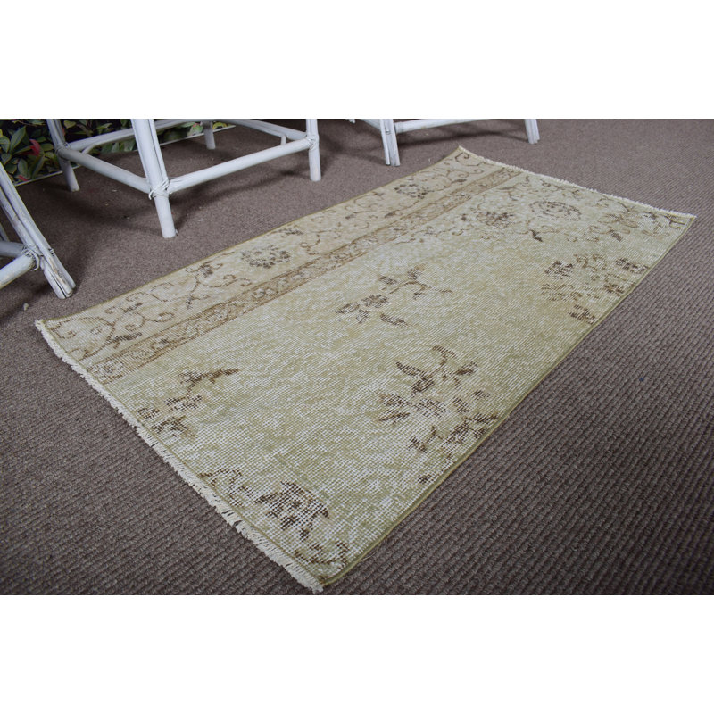 Classic Turkish Door Mat with Elegant Floral Pattern Offering Rustic Luxurious Charm