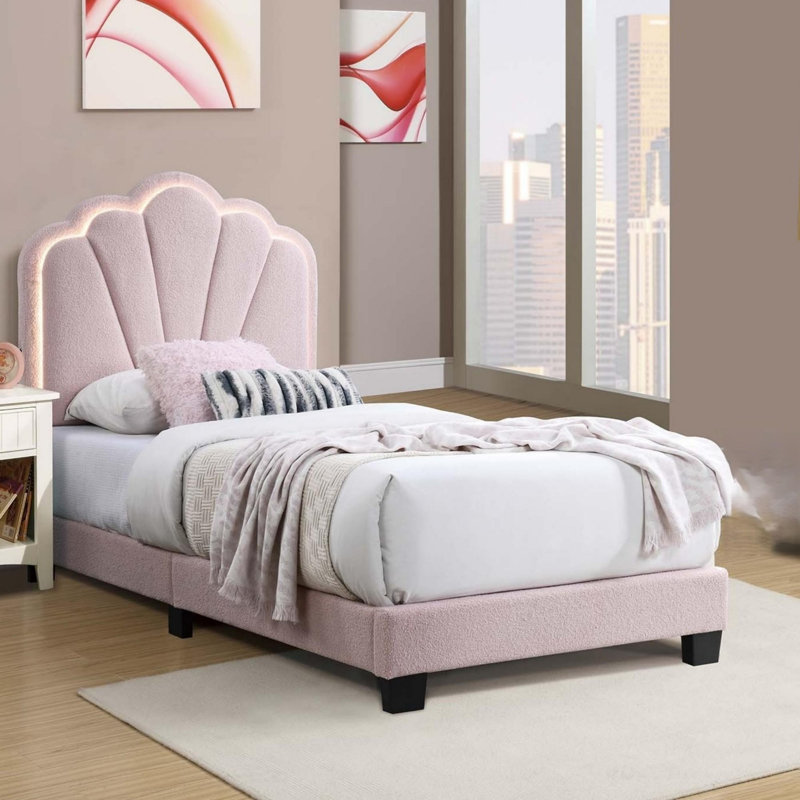 Lit plateforme moderne, Twin, Rose