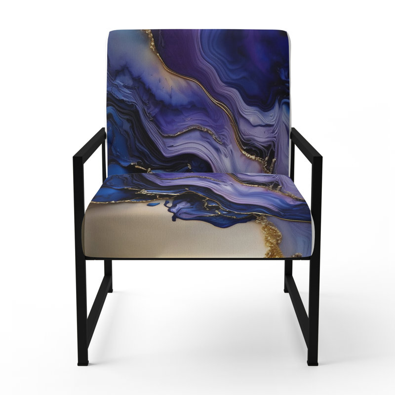 Crillon - Fauteuil d'appoint rembourré en marbre, Noir, noir, noir, noir