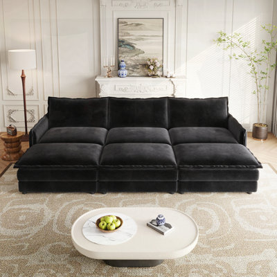 upholstered large-size deep-seat sofa
