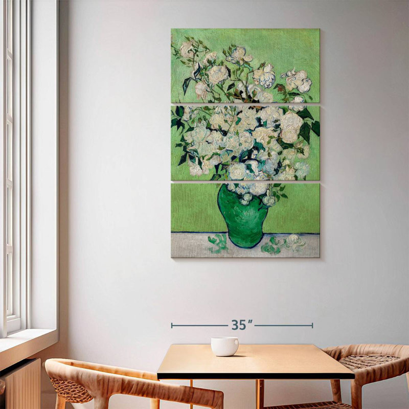 Harnek un vase de roses, H 65 po x l 42 po
