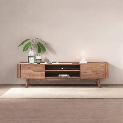 Light luxury black walnut TV cabinet