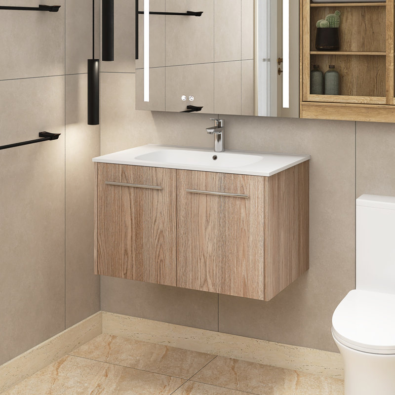 Ebern Designs Ruslans 30'' Single Bathroom Vanity with Acrylic Top ...