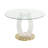 47.2'' Modern Luxury Clear Glass Round Dining Table for 4-6, Modern Kitchen Table with Tempered Glass Top & Stainless Steel Legs, Circle Dining Table for Home, Living Room, Apartment-2074553611-2049904757