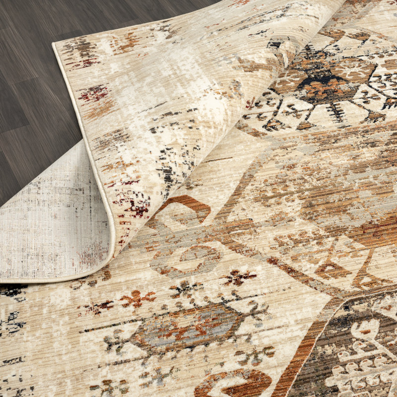 Ombre Area Rug in Beige, Rectangle 5'2" x 7'8"