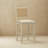 Wood Cane Back Counter Height Stool With Upholstered Seat-1329538238