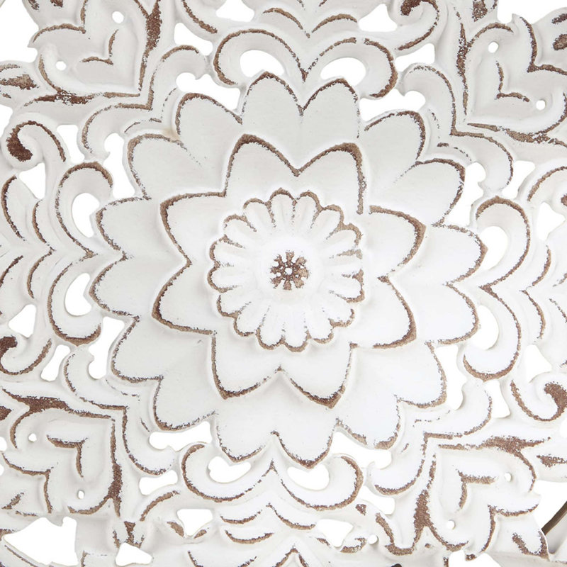 Ensemble de 3 décorations murales florales en bois sculpté