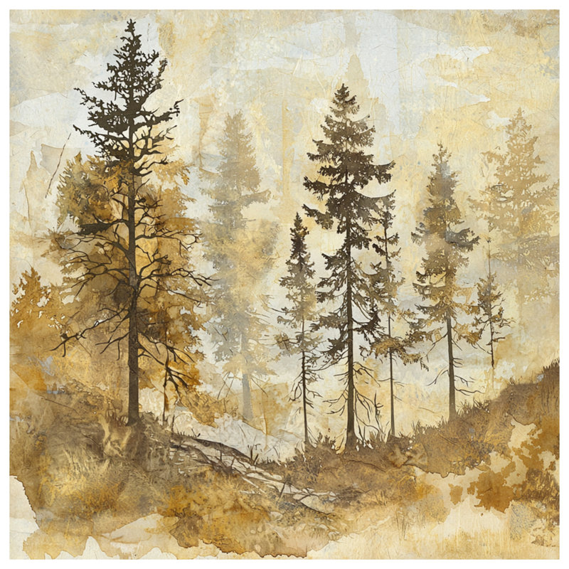 Misty Forest Landscape Double Sided Throw Pillows, 16 x 16 inches