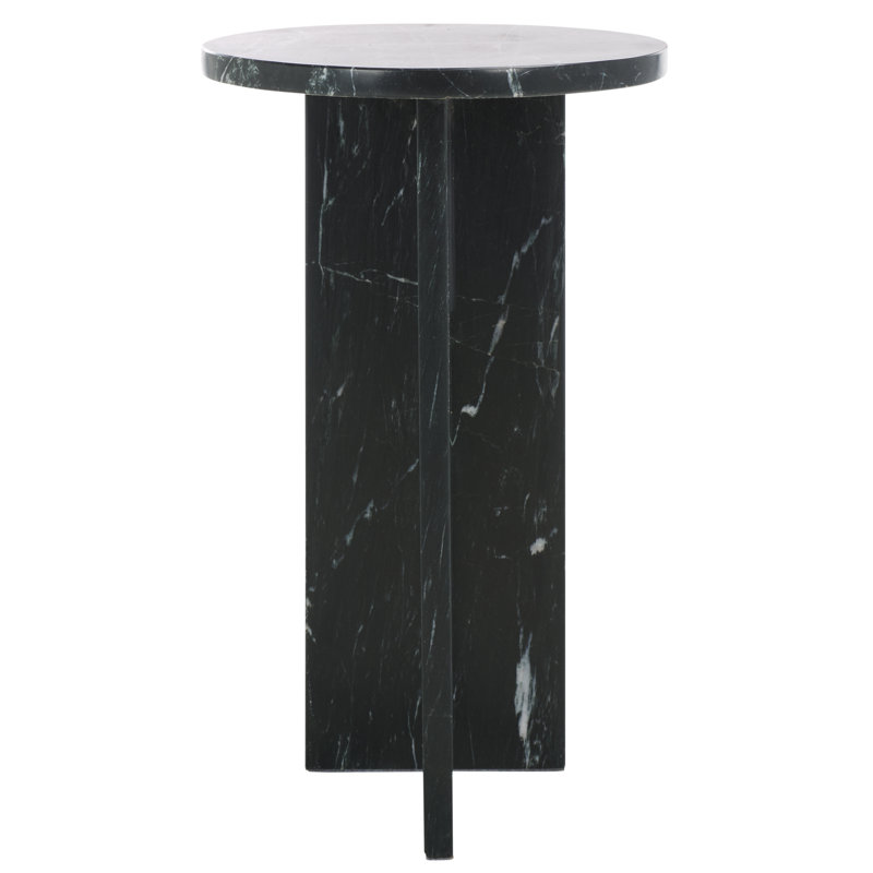 Devlin Marble Drink Table, Black