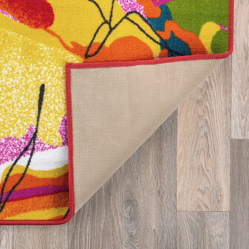 Tapis antidérapant florent orange / rose / ivoire Florentia, Rectangle 4pi x 6 pi