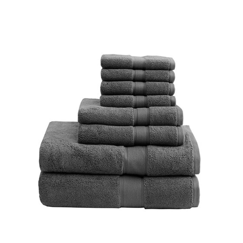 Cotton Bath , 8 Piece Towel Set, Grey