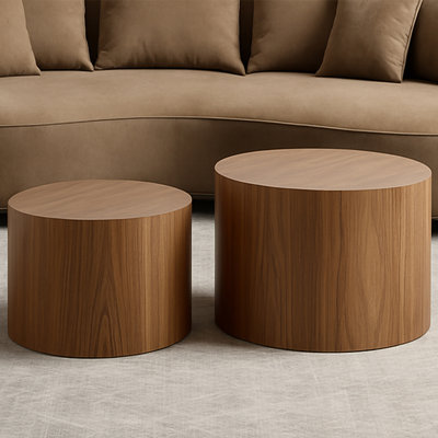 Ensemble de 2 tables basses gigognes avec pieds antidérapants Nesting