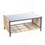 Ensemble de canapé d'extérieur en osier brun 2 places avec coussin gris et table New Comming