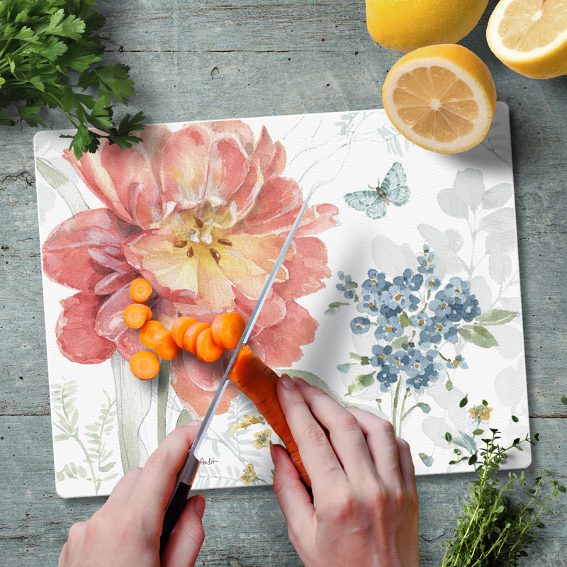 CounterArt Spring Meadow Tempered Glass Cutting Board