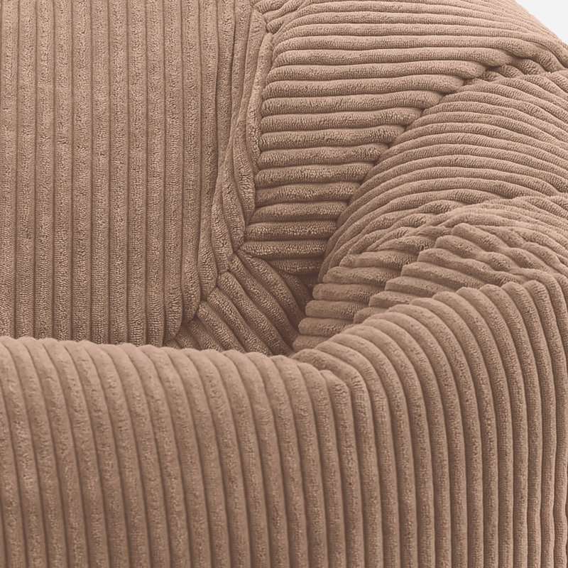 Bean Bag Bazaar Kingston Cordurouy Bean Bag and Square Footstool, Brown