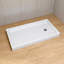 60 In. L X 32 In. W Single Threshold Shower Pan Base With Right Drain In High Gloss White