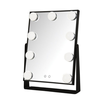 Jerdon 11.75" x 15.75" Lighted Tabletop Makeup Mirror, Plug In
