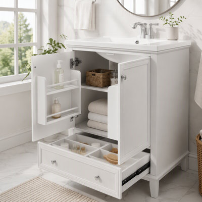 Meuble-lavabo 30 po avec lavabo et rangement multifonctionnel