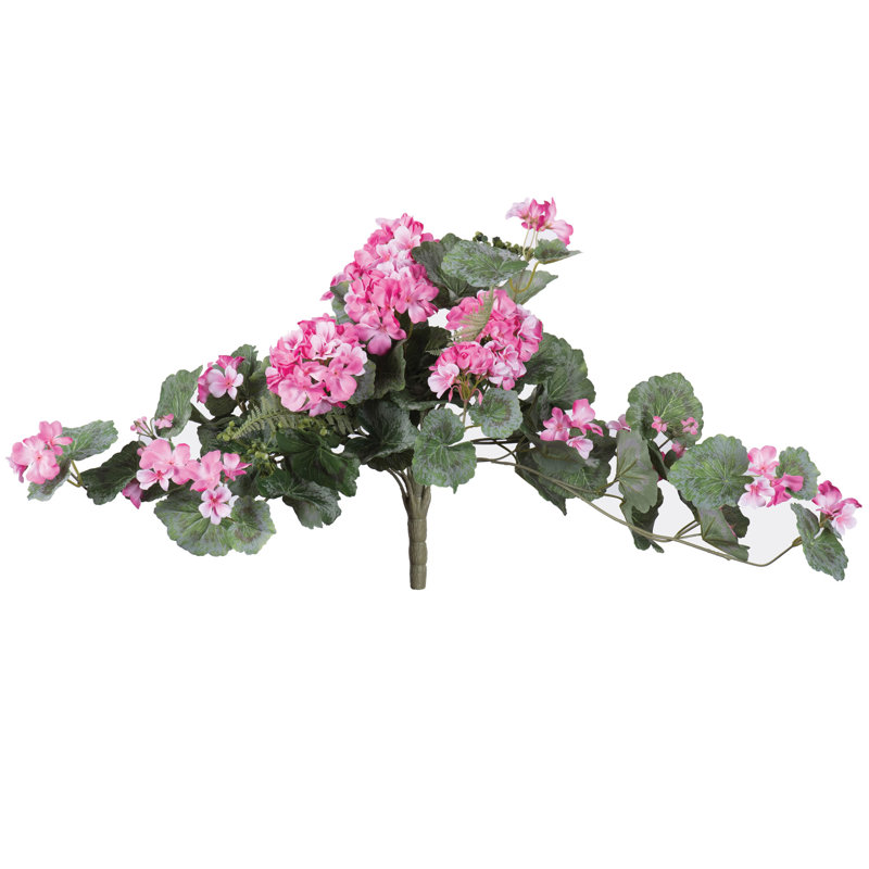 Artificial Geranium Hanging Bush, Light Pink