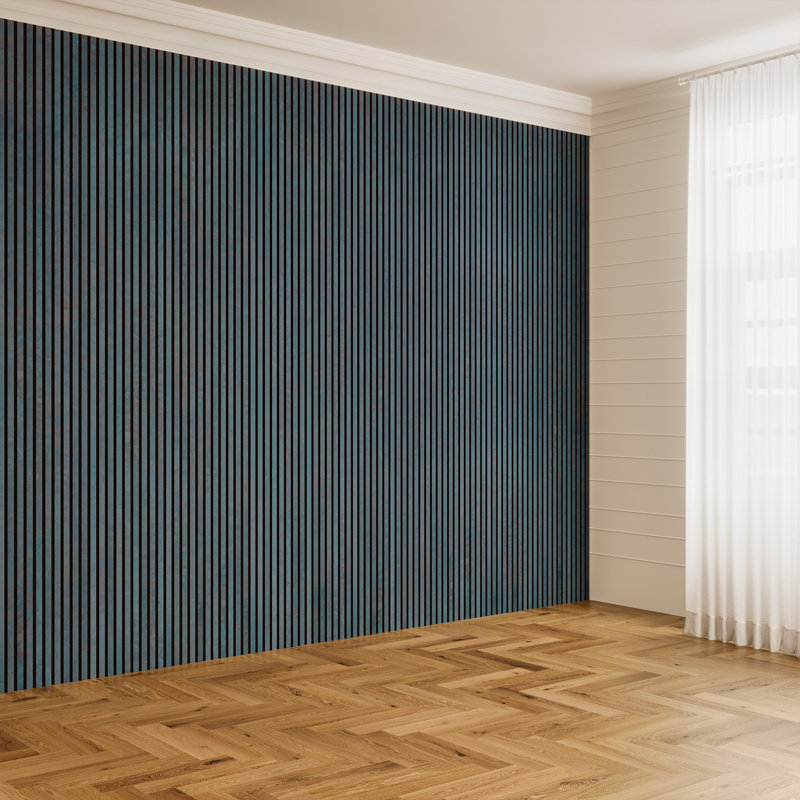 4 PCS (106" x 12.6" Each) Vintage Acoustic Slat Wall Panels- Soundproof Retro-Style Slatted Wood for Walls & Ceilings, 37.12sq. ft Set | Eco-Friendly MDF & Acoustic Design