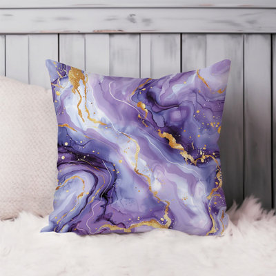 Abstract Purple & Gold Marble Geode IV Modern