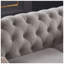 Canapé Chesterfield 3 places, revêtement en lin, 225 cm L x 94 cm P x 71 cm H