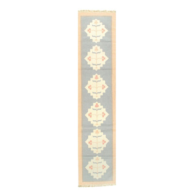 Wilby Cotton Oriental Area Rug in Gray