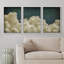 Clouds " Green Navy Blue Pastel Clouds Abstract Landscapes Vintage Moody Minimalist Wall Decor Artwork 3 " 3 - Pieces-98126496-98126499