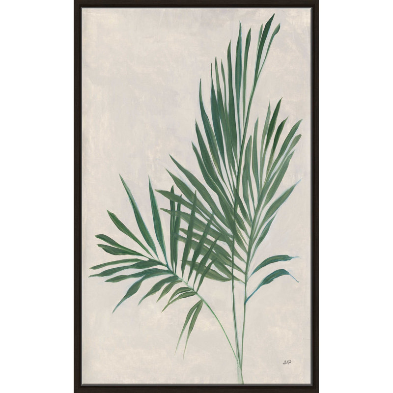 Palmier botanique IV - Peinture, L 31,5 po x H 51,5 po, Encadrement brun