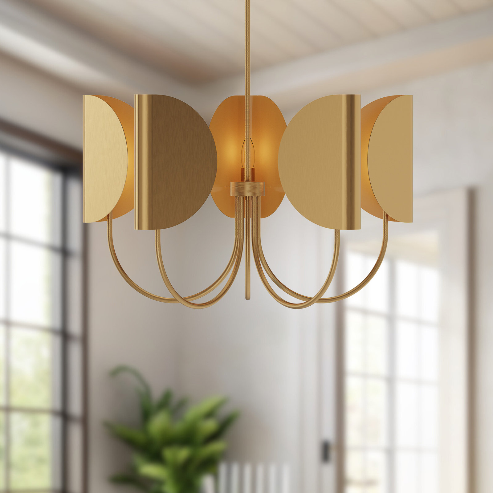 Calline 5 - Light Chandelier, Aged Gold