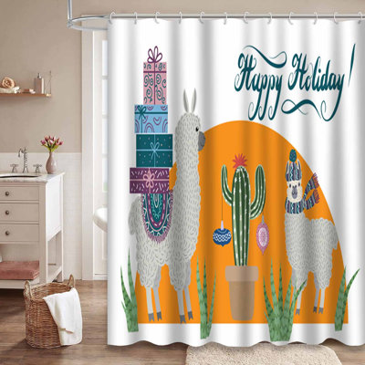 Rideau de douche imperméable et festif avec 12 crochets