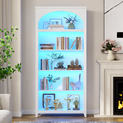70‘’H Freestanding Bookcase With 3-Colour Light Modes And Motion Sensor