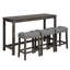 Ensemble de table de bar 4 pièces avec prise de courant, ensemble de table de bar avec chaises, table de bar avec tabourets, table de canapé derrière avec 3 tabourets rembourrés, pour le salon, la salle à manger, 