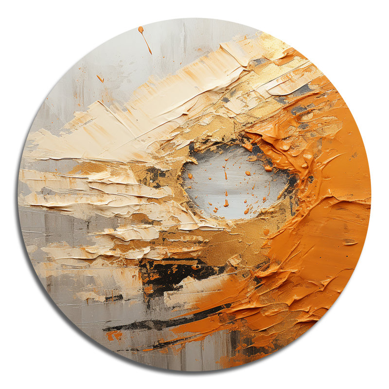 Clever - Art abstrait rond en métal, H 29 po x l 29 po
