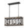 3 - Light Rustic Wood Kitchen Island Rectangular Chandelier
