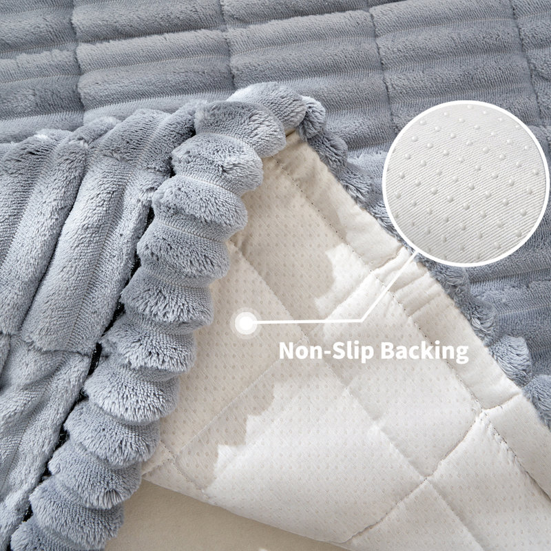 Housse pour canapé à coussins carrés, H 1,2 po x l 70,9 po x P 27,6 po, Gris clair