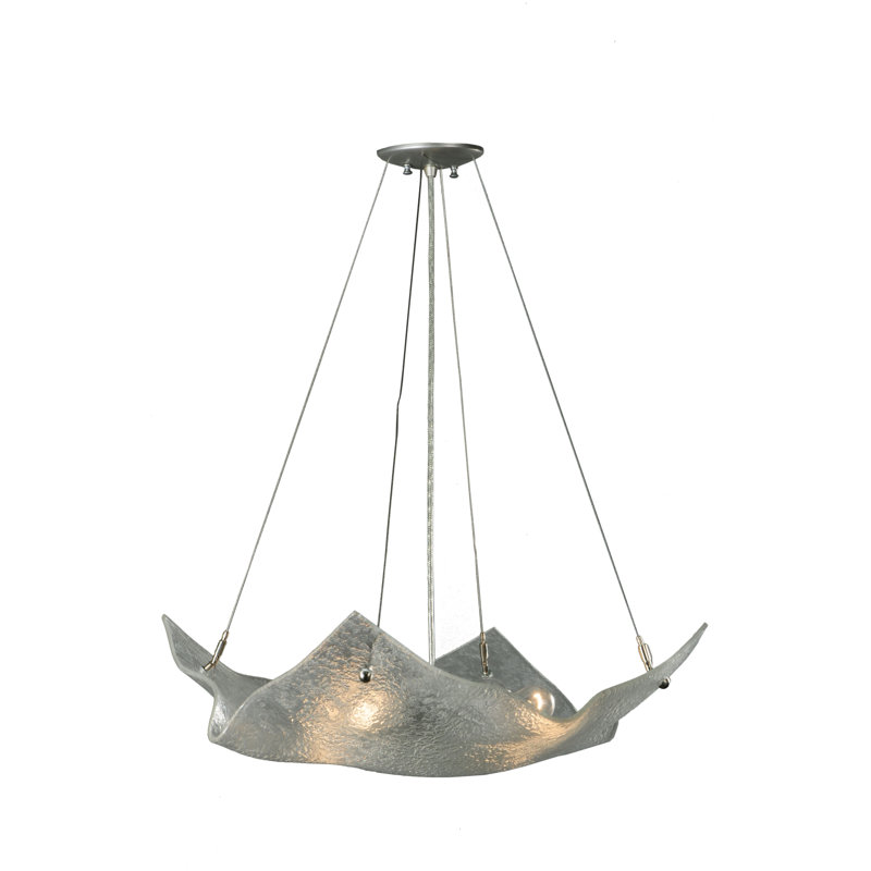 Kaymie Brushed Nickel 4-Light Globe Chandelier, Energy Star