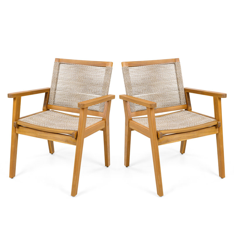 Fauteuils de patio en bois d'acacia Natalia, Brun / teck