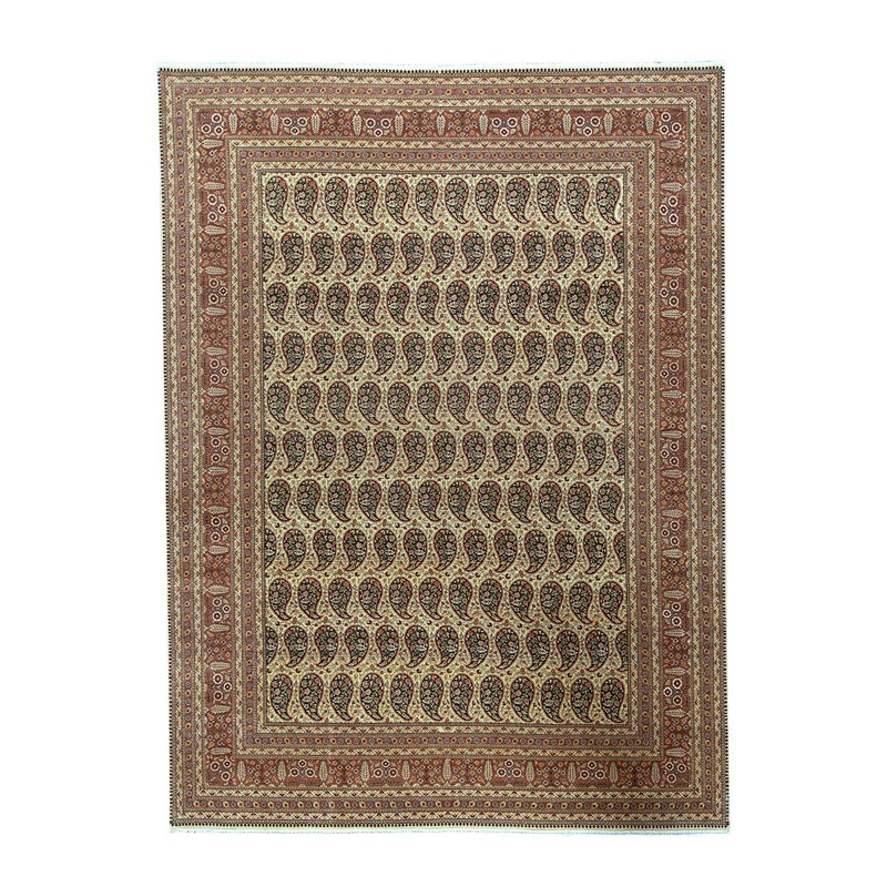 Tapis oriental brun / ivoire noué à la main