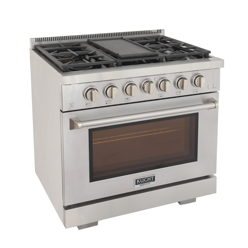Kucht 36'' W Free Standing Range, Liquid Propane, Gray