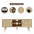 Wood Rattan TV Stand for TVs Up to 65 Inch Media Console with Natural Rattan Doors Herringbone Top Open Shelving and Cable Management for Living Room-91459500