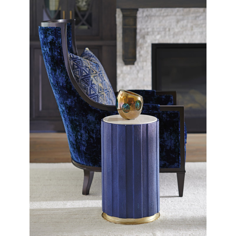 Carlyle Chelsea Taupe Accent Table, Cobalt